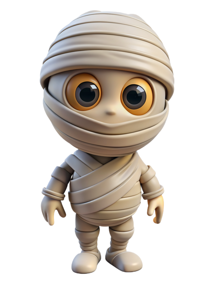 Cute Mummy Halloween 3d Design png