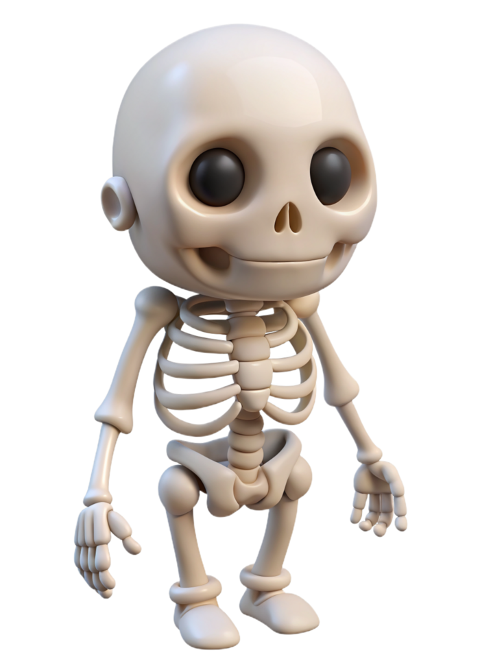 Cute Skeleton Halloween 3d Mascot png
