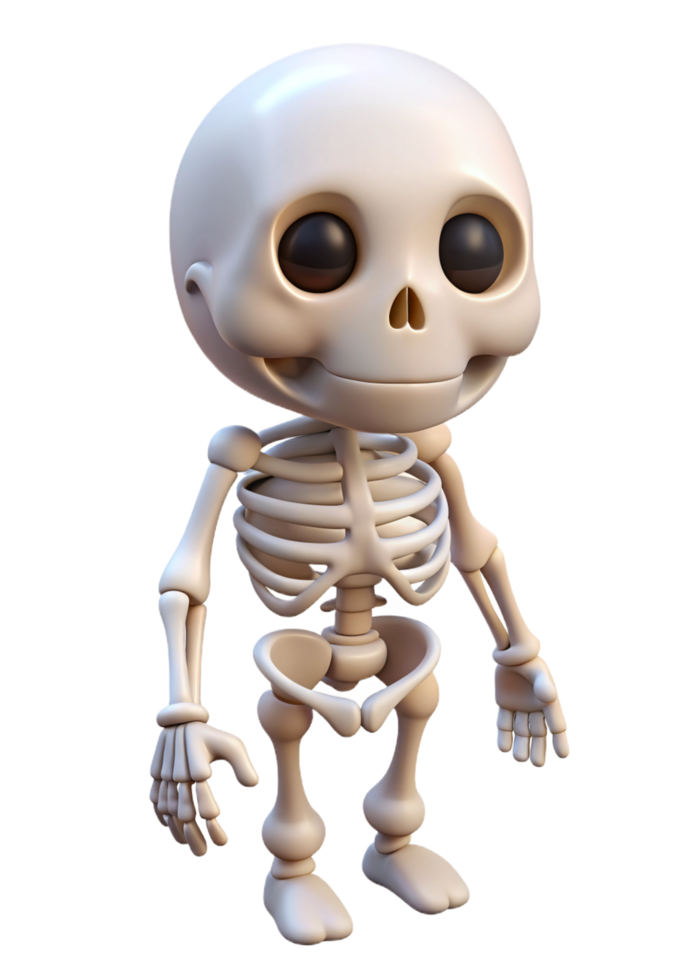 Cute Skeleton Halloween 3d CHaracter png