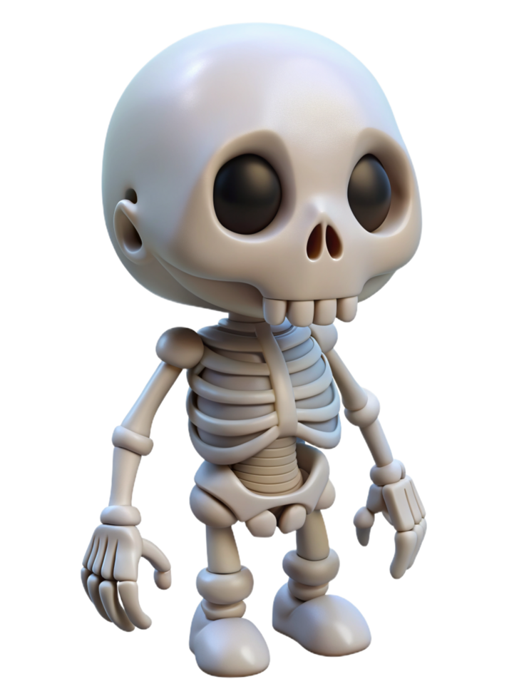 Cute Skeleton Halloween 3d Design png