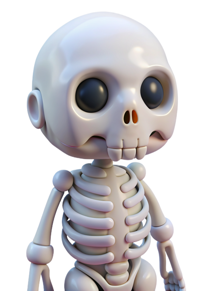 Cute Skeleton Halloween 3d Illustration png