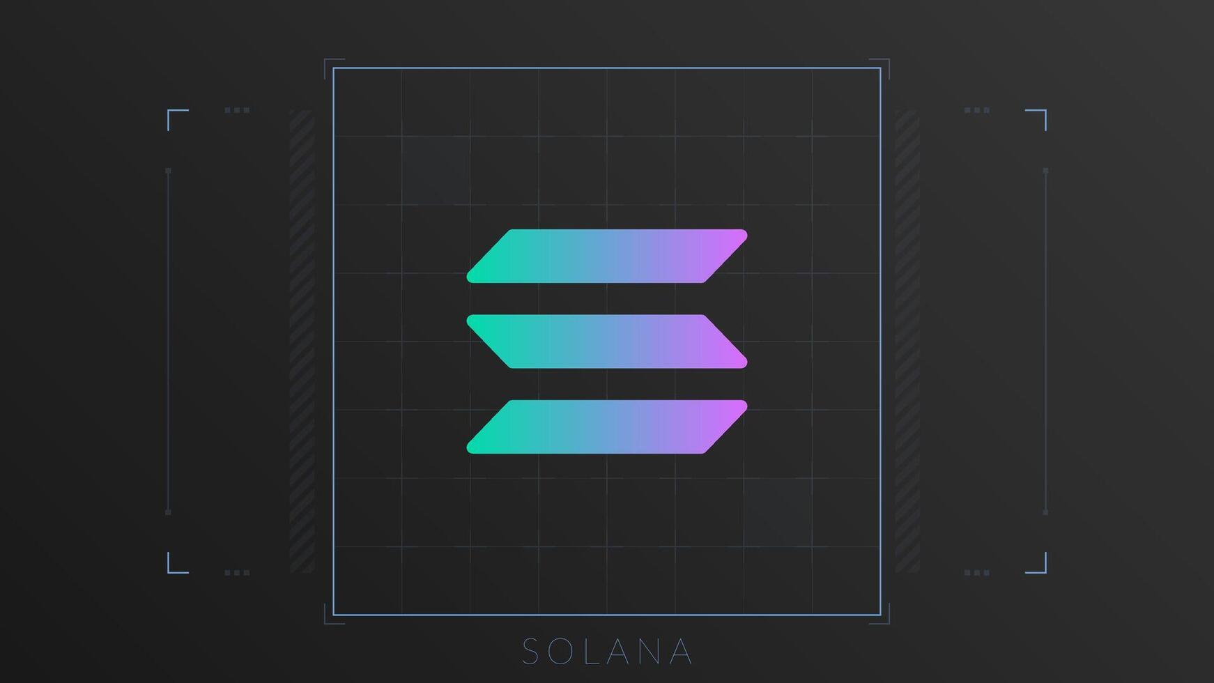 Solana cryptocurrency logo colorful background. vector