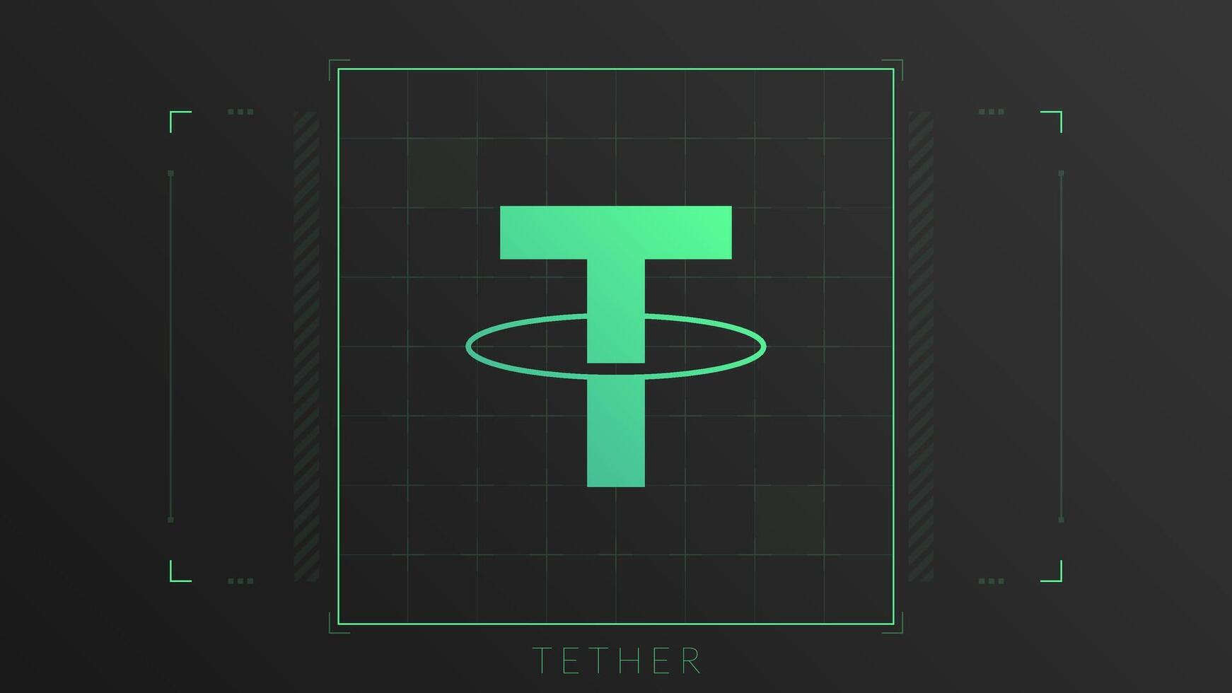 Tether USDT cryptocurrency logo colorful background. vector