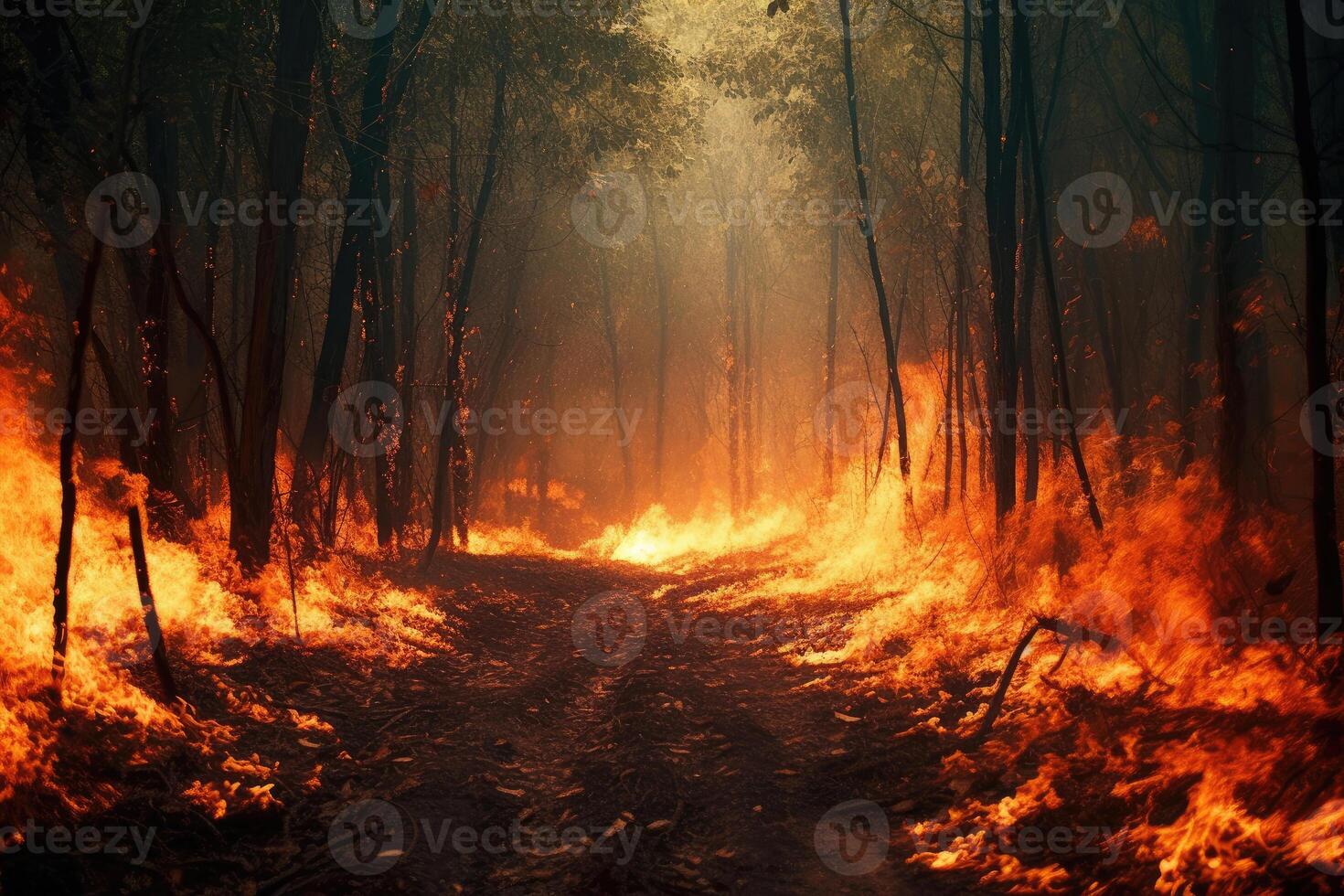Fire in a Forest photo