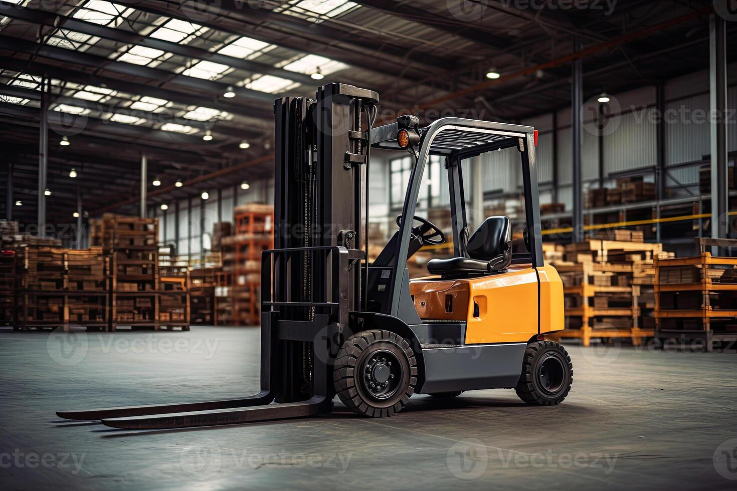 Forklift in Warehouse photo