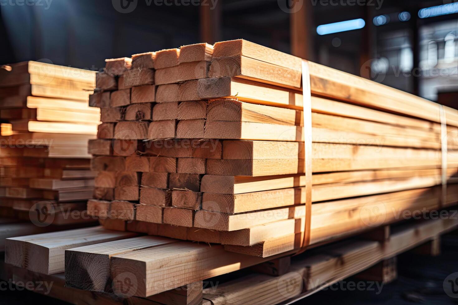 Wooden Planks at Sawmill photo