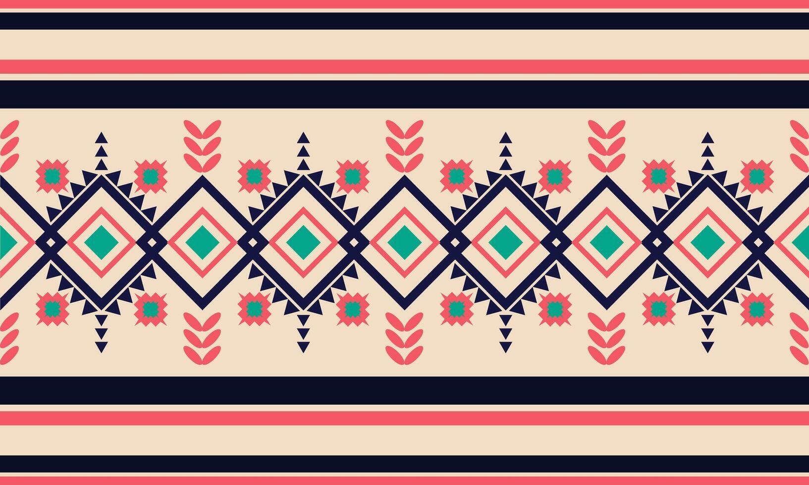 Brown, pink, green and navy blue boho geometric ethnic shapes seamless pattern traditional Design backgrounds for clothing, carpet, fabric, wallpaper, wrap, and print. Native American ornament. vector