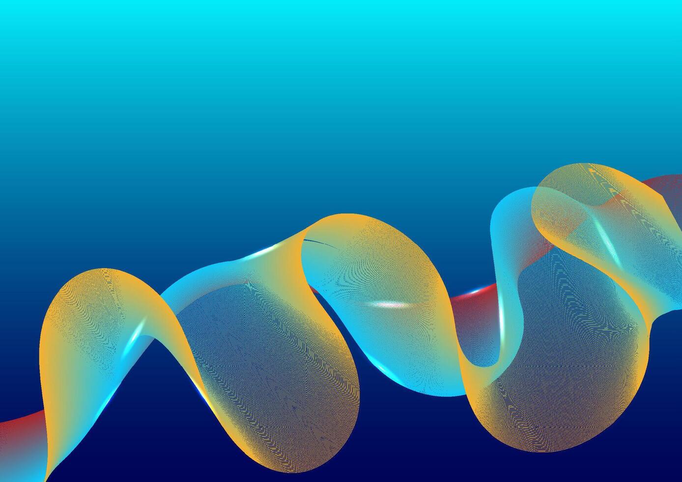 Flowing smooth wave pattern on a blue background. Internet network and communication signal technology, fiber optic line. Science and music backdrop. vector