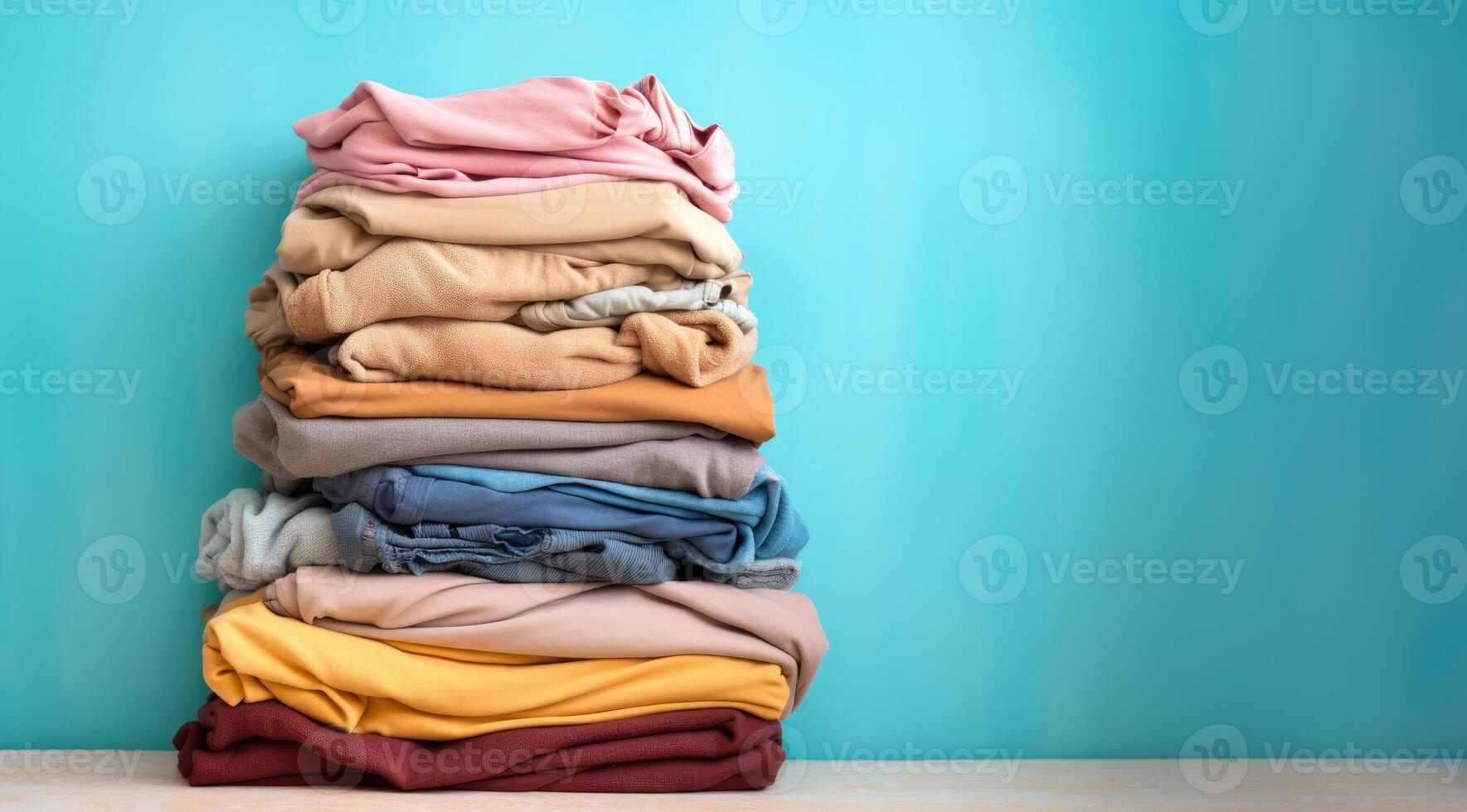 Stack of Colored Clothes photo