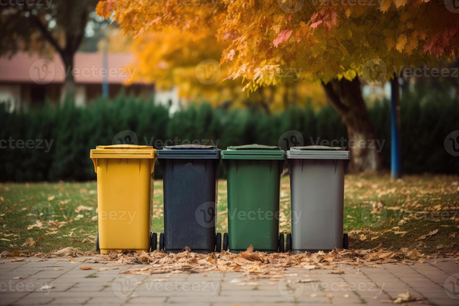 Four Recycling Bins photo