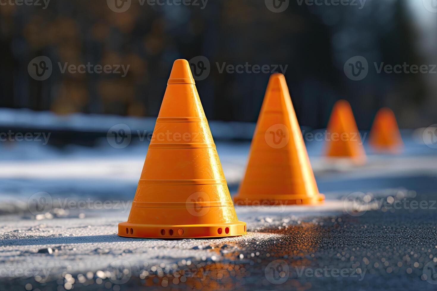 Traffic Cones on the Road photo