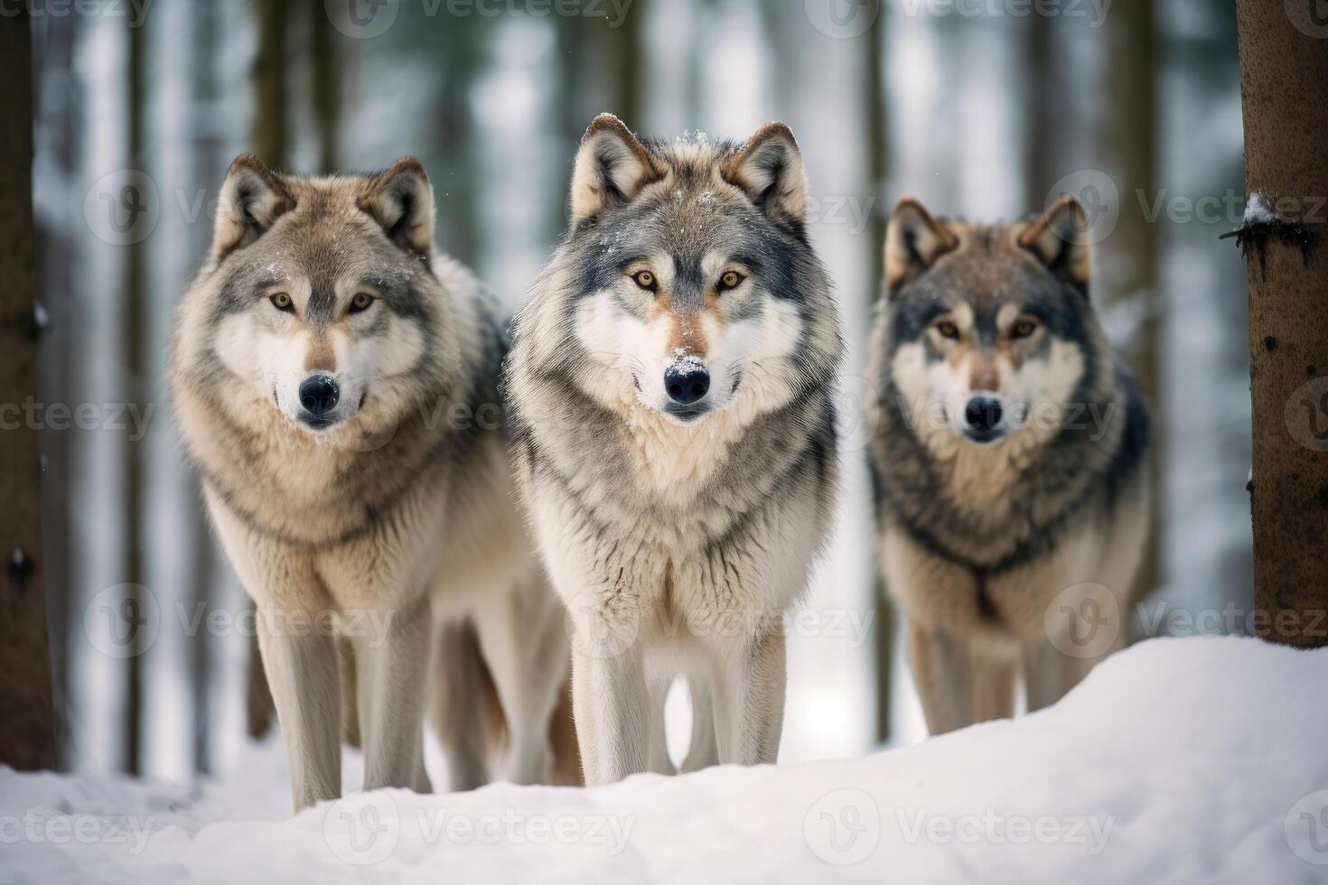 Wolves in a Forest photo