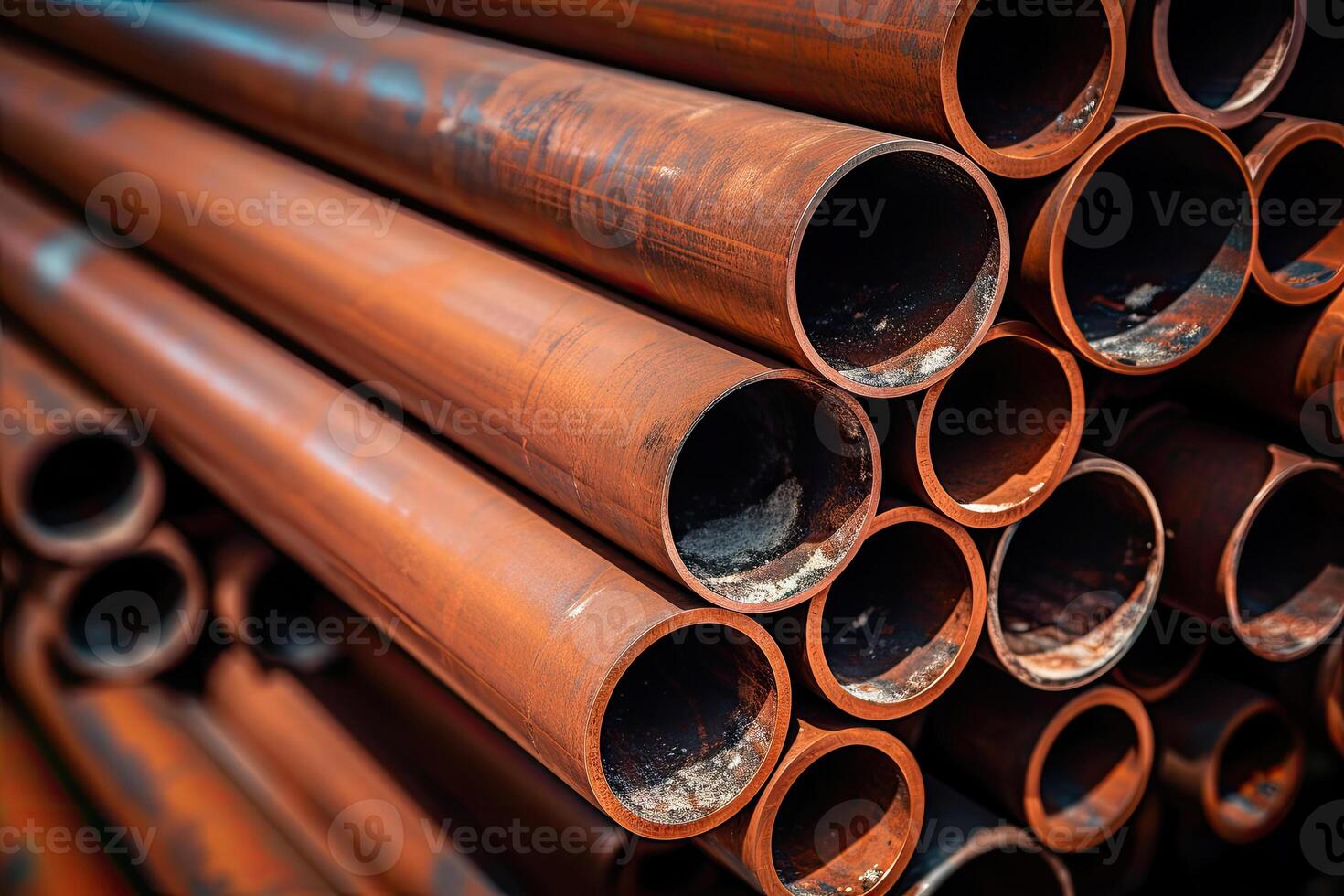Stack of Metallic Pipes photo