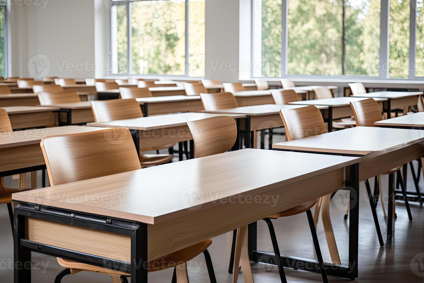 Classroom with Desks photo