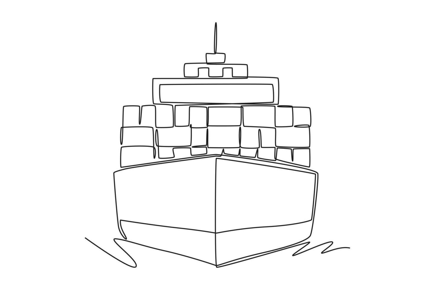 International logistics and cargo delivery concept. Single line draw design graphic illustration. vector