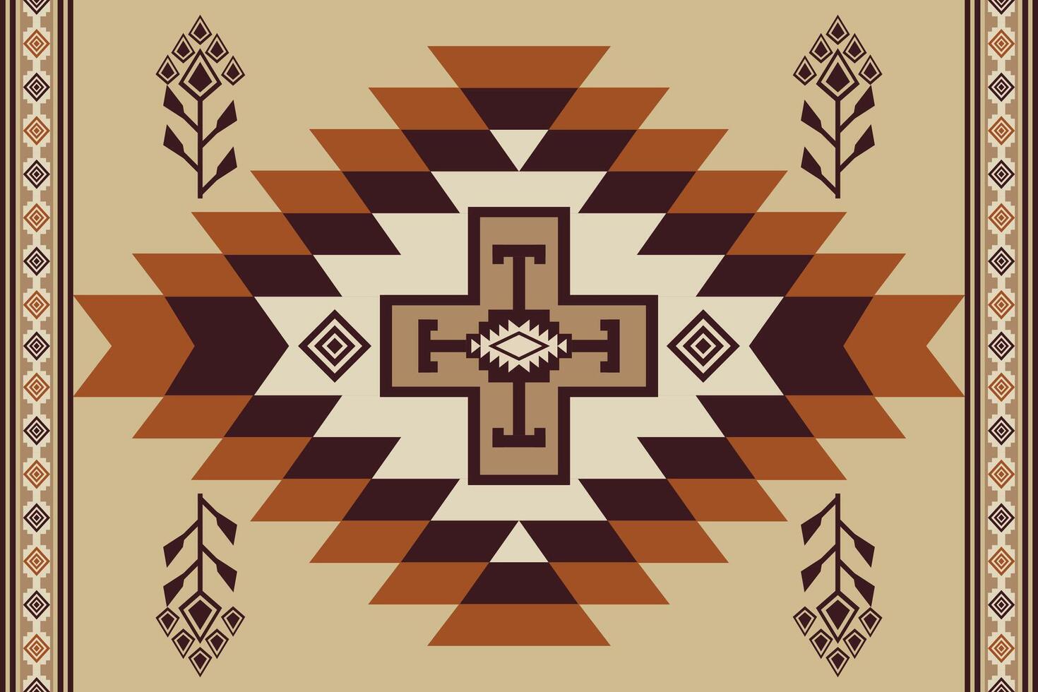 Native pattern African American tribal Indian ornament geometric fabric seamless pattern vector