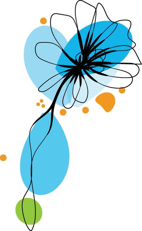 Minimalist botanical floral aesthetic element vector