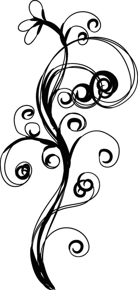 Hand drawn flat design simple flower outline vector
