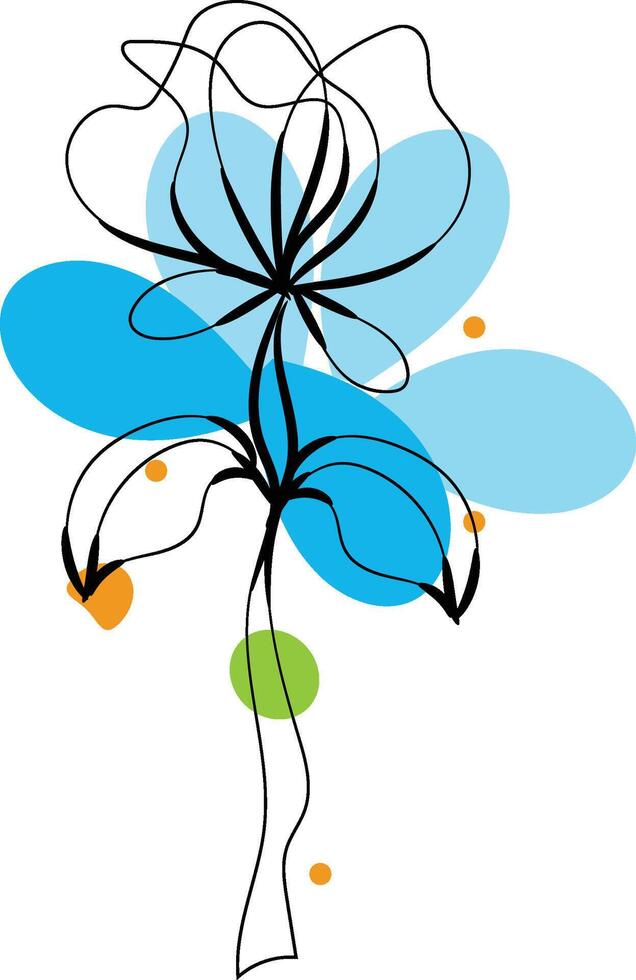 Minimalist botanical floral aesthetic element vector
