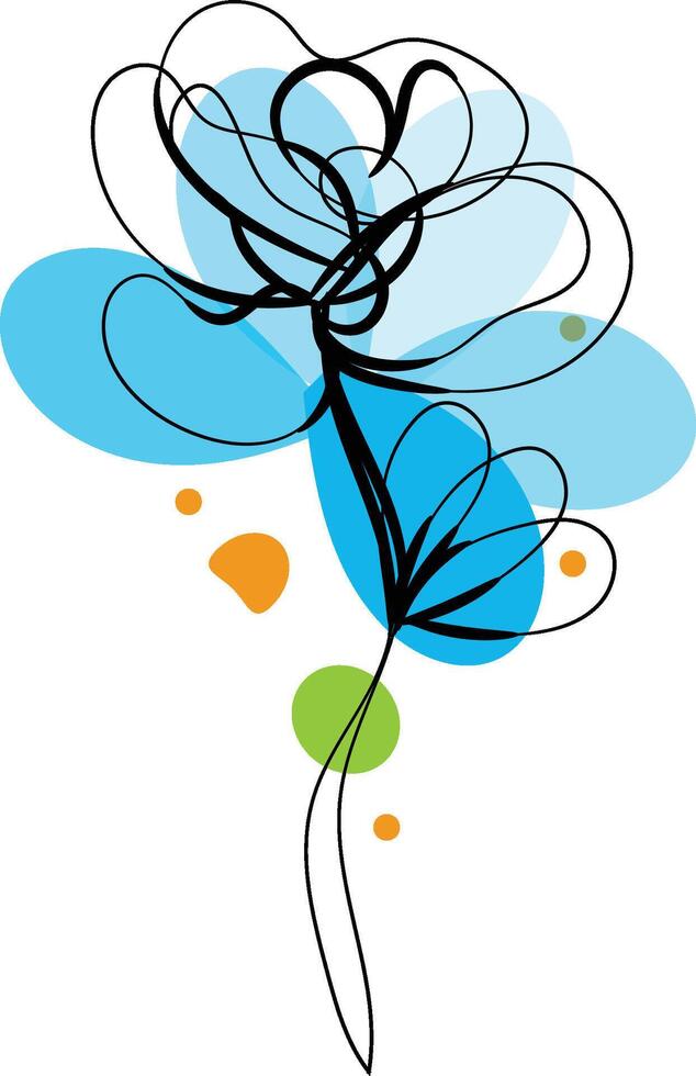 Minimalist botanical floral aesthetic element vector