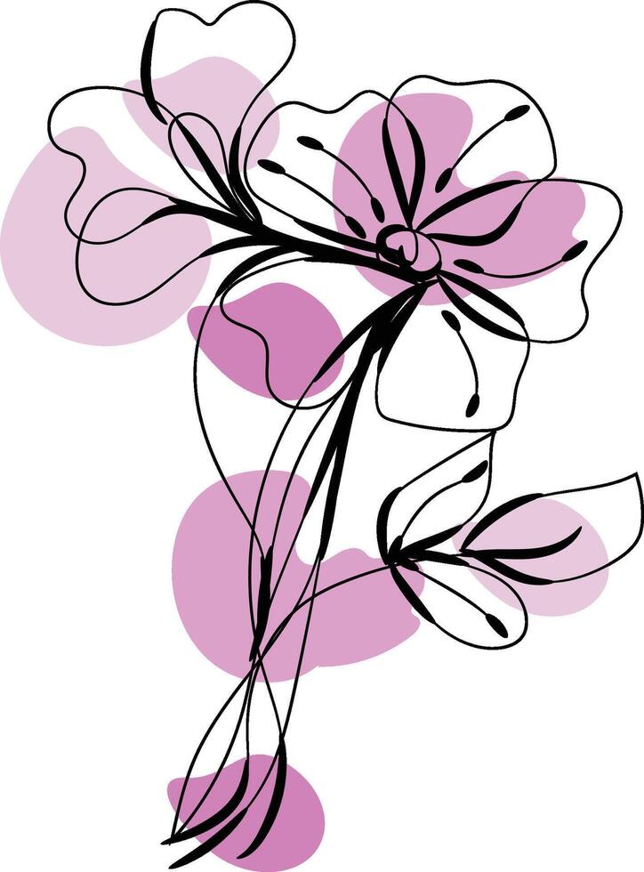 Minimalist botanical floral aesthetic element vector