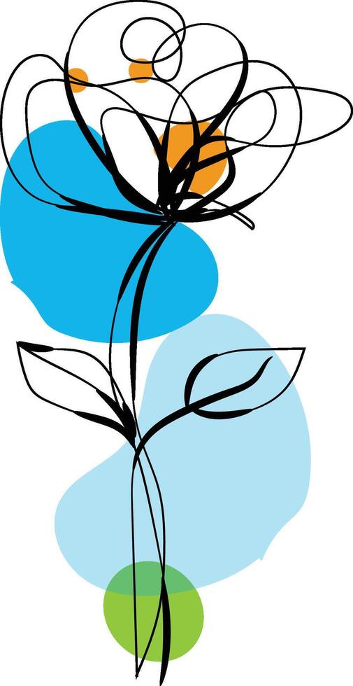 Minimalist botanical floral aesthetic element vector