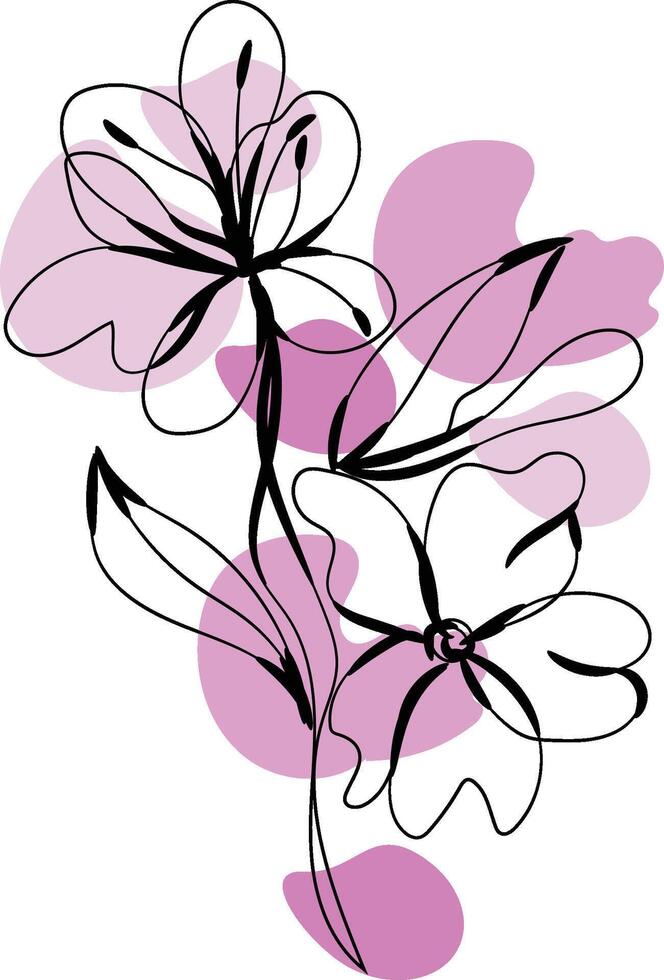 Minimalist botanical floral aesthetic element vector