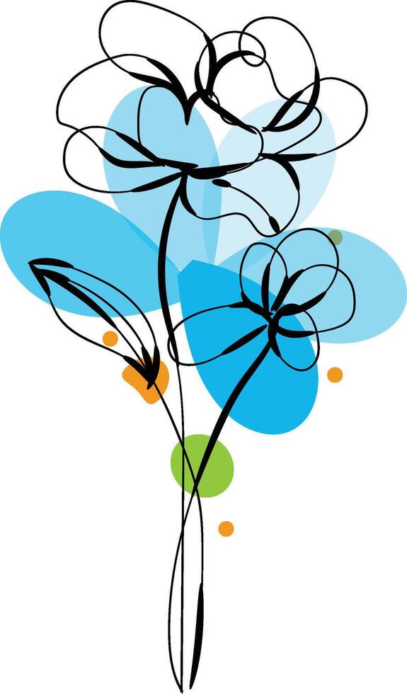 Minimalist botanical floral aesthetic element vector