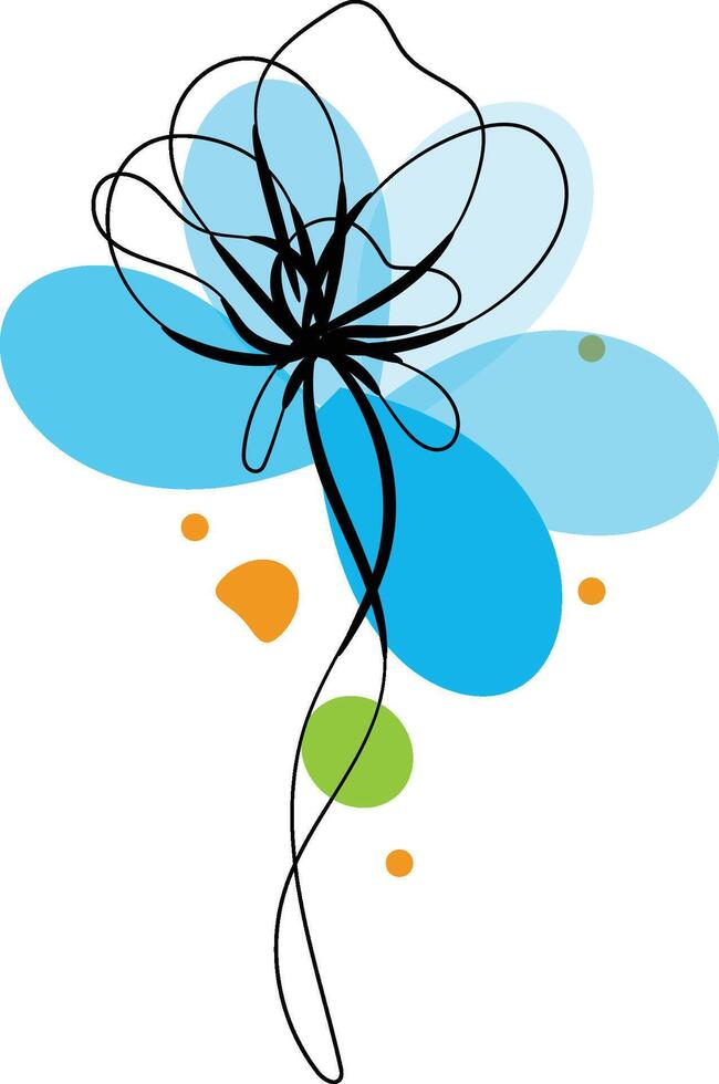Minimalist botanical floral aesthetic element vector