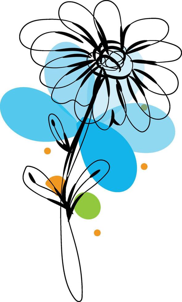 Minimalist botanical floral aesthetic element vector