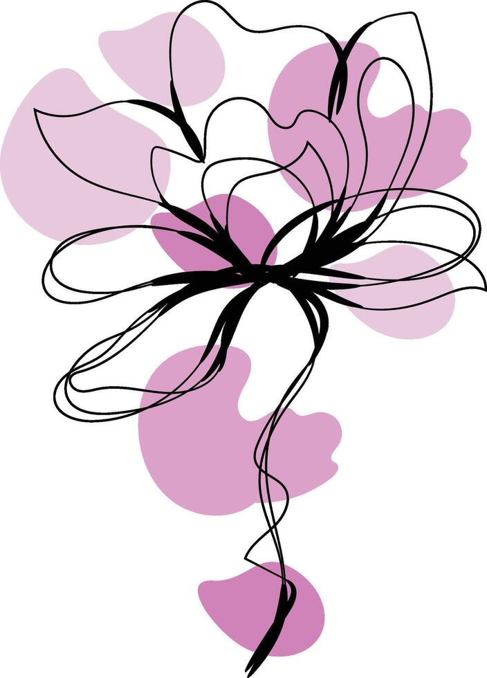 Minimalist botanical floral aesthetic element vector