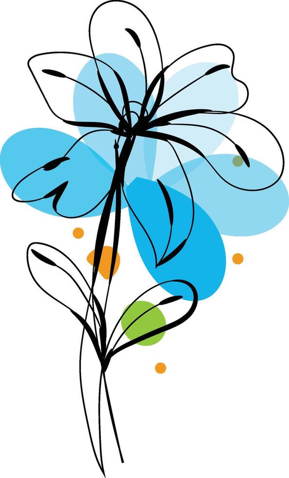 Minimalist botanical floral aesthetic element vector