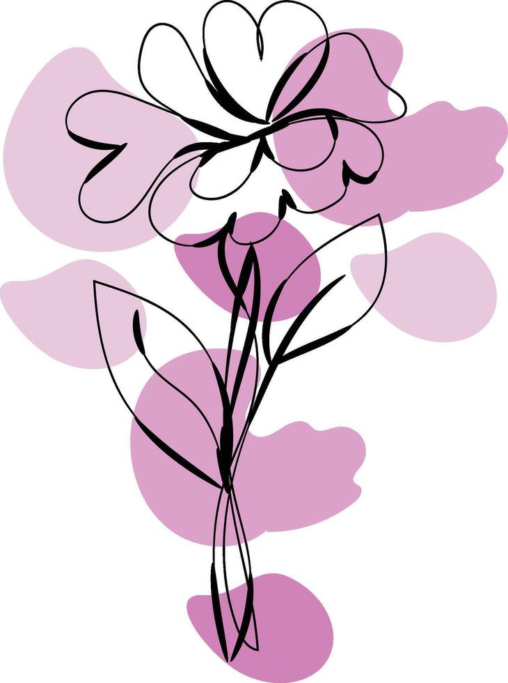 Minimalist botanical floral aesthetic element vector
