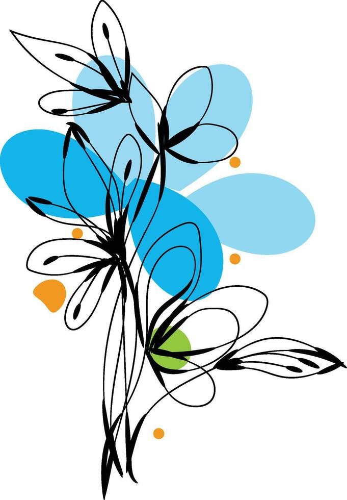 Minimalist botanical floral aesthetic element vector