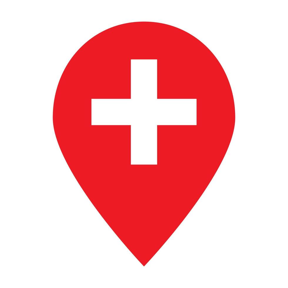 Medical location icon, location gradient icon, hospital location icon. vector