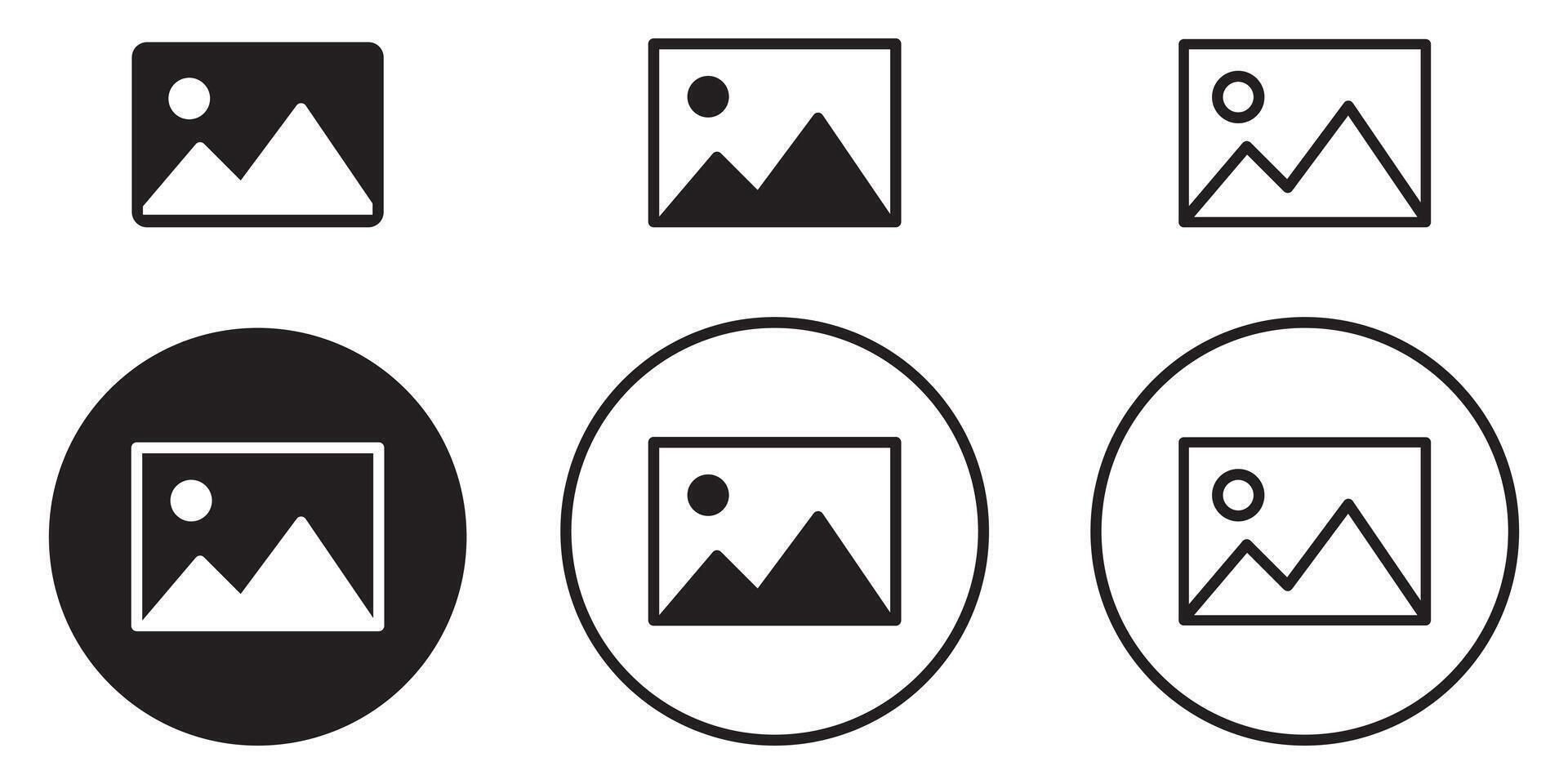 gallery icon set, image icon, picture symbol. photo gallery icon illustration. vector
