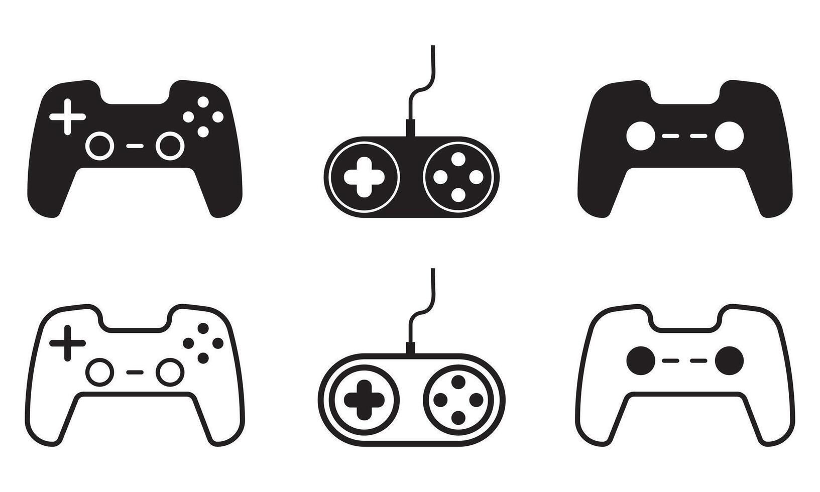 game console icons set. Gaming controller concept Flat symbol set. on white background. vector