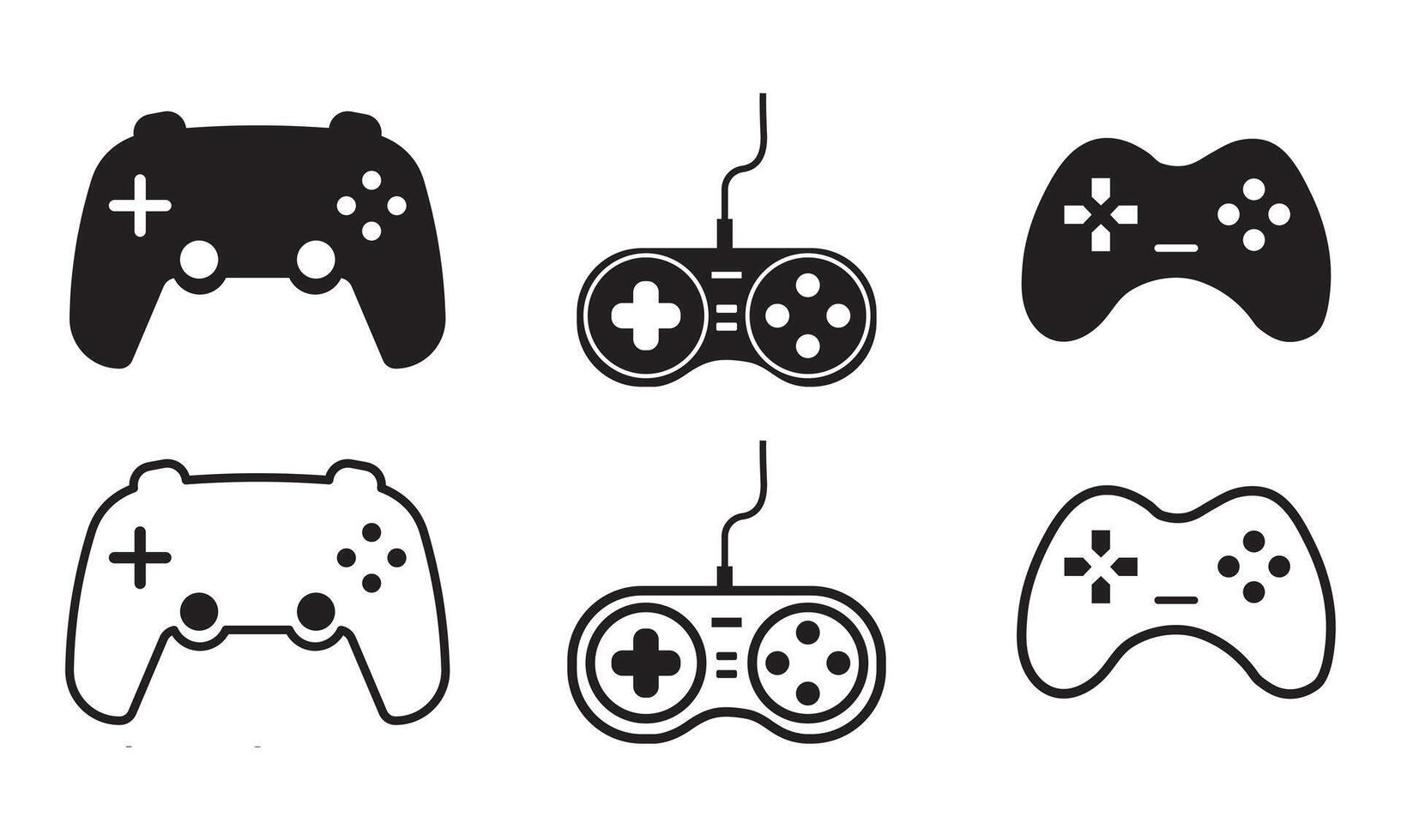 game console icons set, Gaming controller concept Flat symbol set. on white background. vector