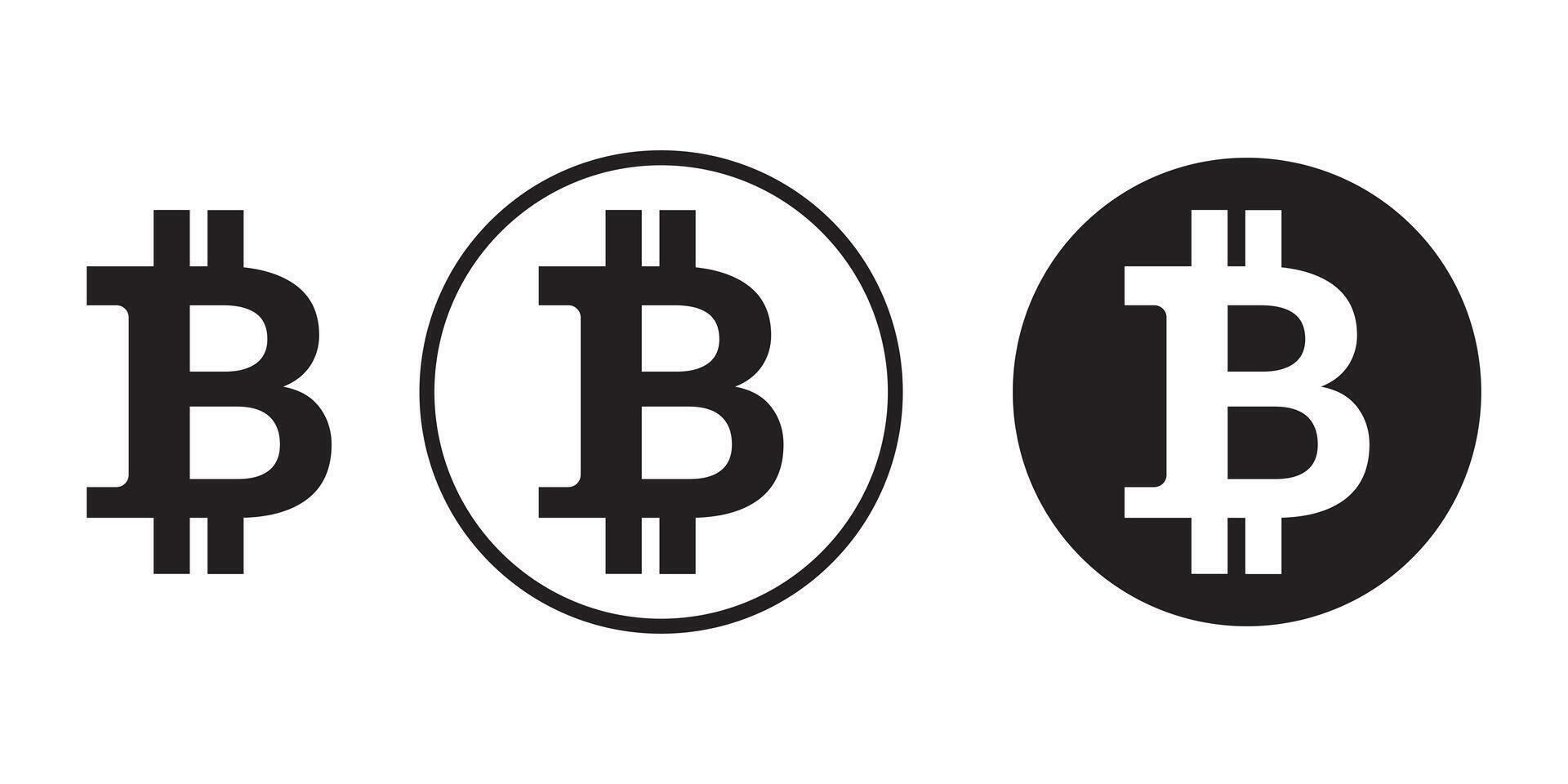 Bitcoin cryptocurrency symbol icon. signs of modern cryptocurrency isolated on white background. vector
