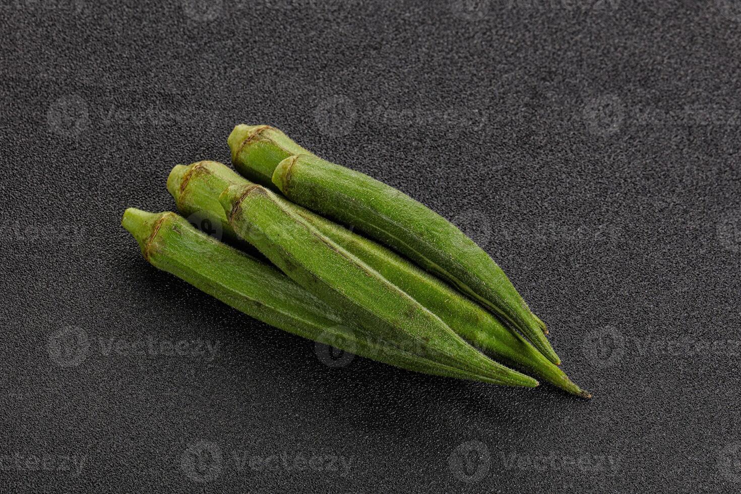 Natural organic raw green okra photo