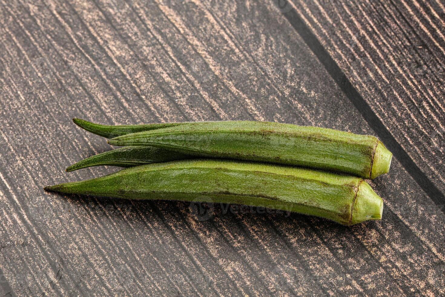 Natural organic raw green okra photo