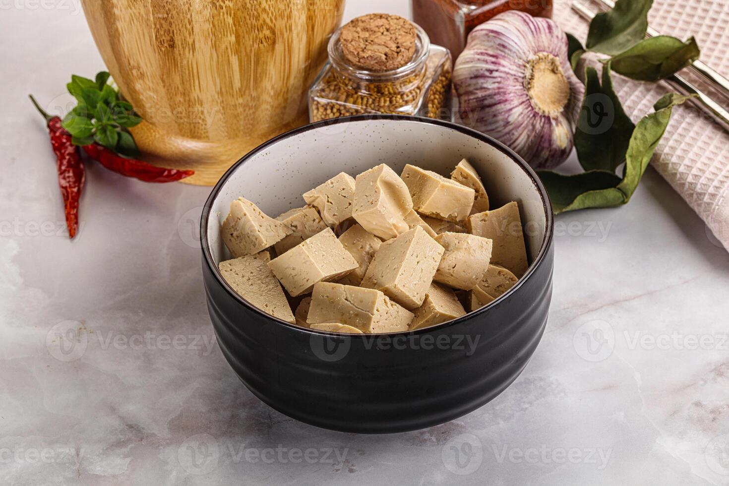 Vegan cuisine - organic tofu cheese photo