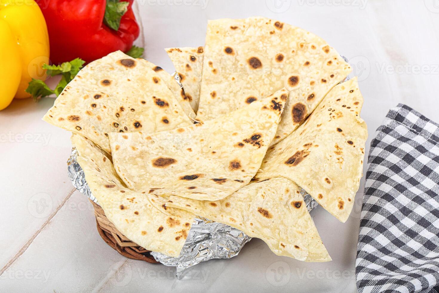 Indian cuisine tandoori bread naan photo