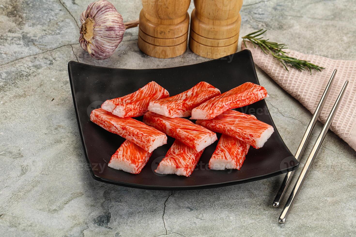 Crab meat stick surimi appetizer photo