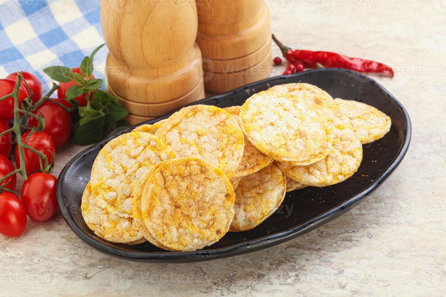Natural organic grain rice chips photo