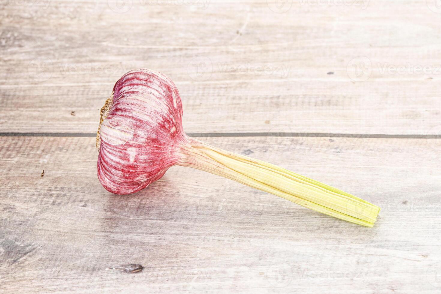 Young fresh garlic for cooking photo