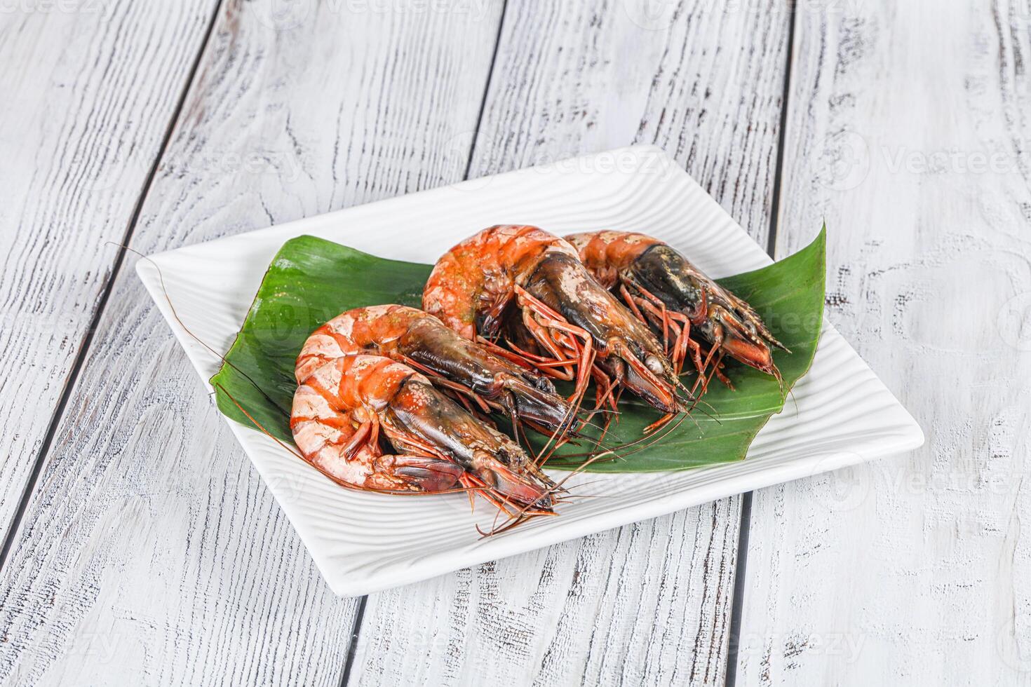 Cooked tiger prawn in the pate photo