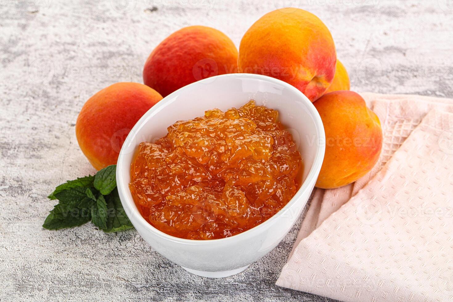 Sweet apricot jam homemade dessert photo