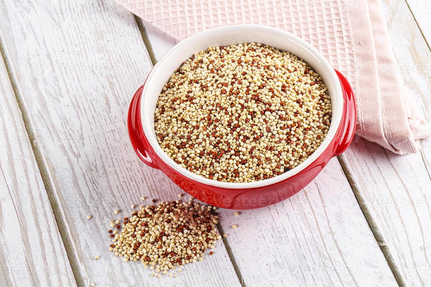 Raw dry quinoa cereal grain photo