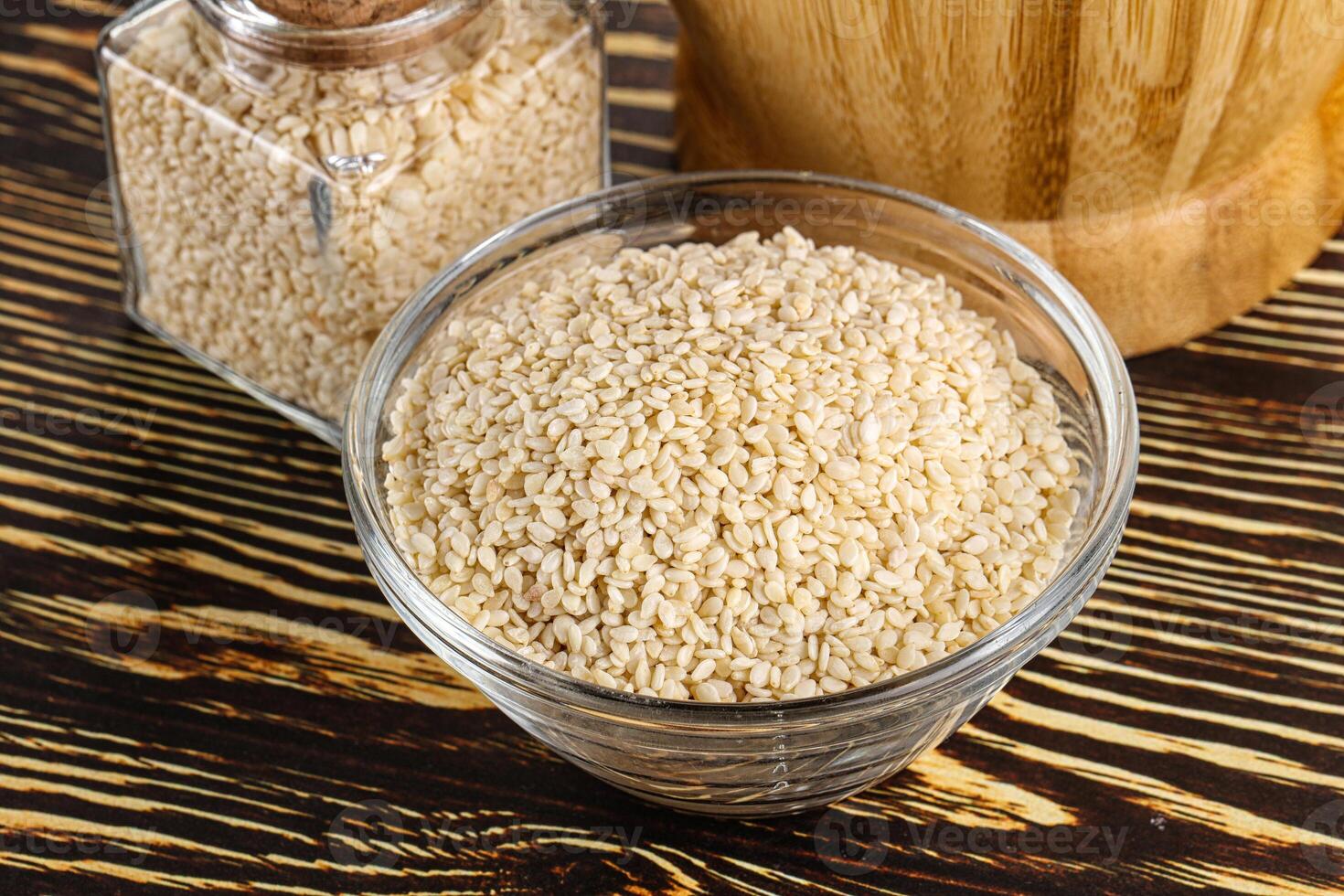 Sesame seeds heap in the bowl photo